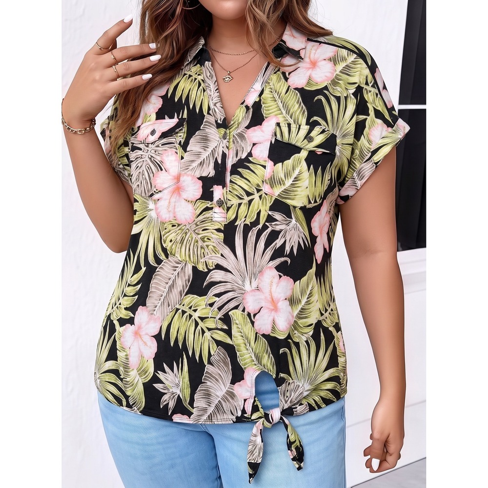 Tommy Bahama Linnea Bahama Blossoms Camp Shirt Medium Tropical Floral NWT Black